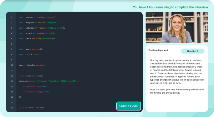coding interview interface